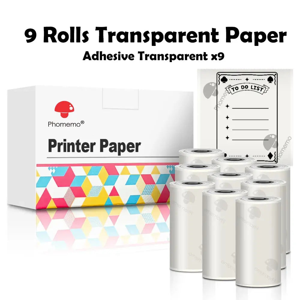 Phomemo T02 mini Drucker M02X Ersatzrollen: Selbstklebendes Transparentpapier für Etiketten, ideal für DIY-Fotos, Texte und Notizen Phomemo T02 mini Drucker M02X Ersatzrollen: Selbstklebendes Transparentpapier für Etiketten, ideal für DIY-Fotos, Texte und Notizen